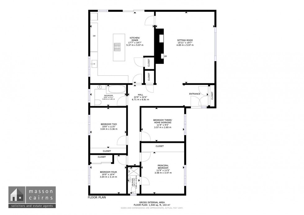 Floorplan for Dunmar, Grant Road, Grantown on Spey