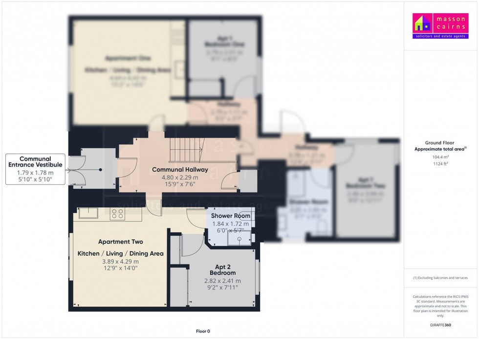 Floorplan for Garden Apartment 2, Stonefield House, The Square, Grantown on Spey